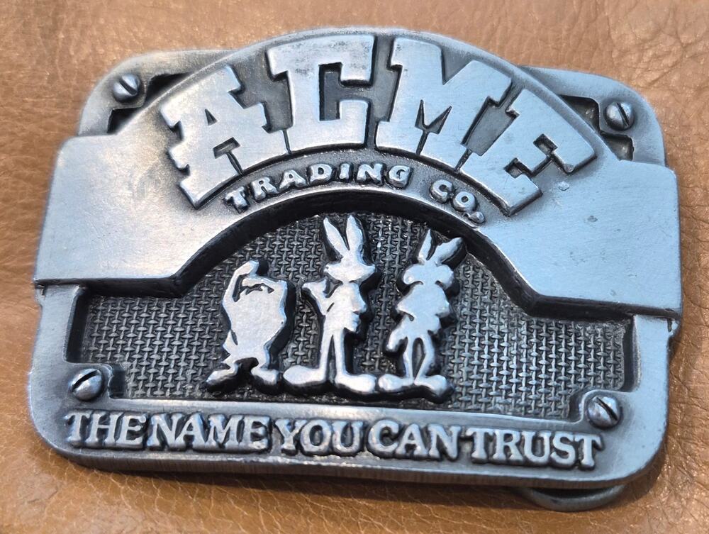 1993 ACME Trading Co Looney Tunes Belt Buckle Warner Bros USA Made
